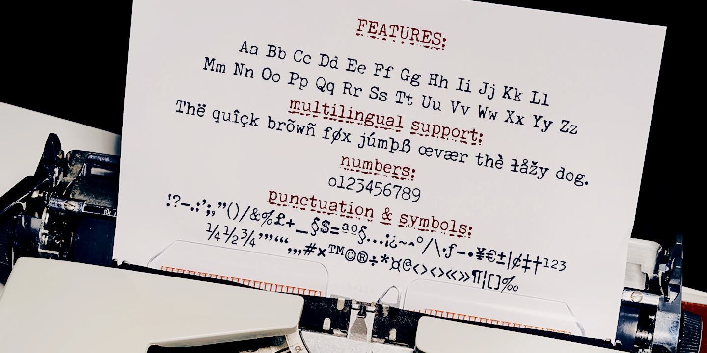 Пример шрифта Secretary Typewriter #5